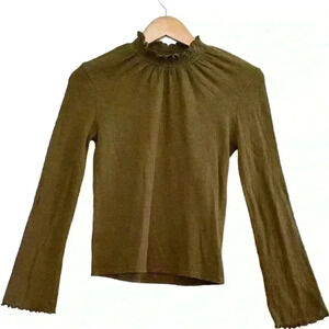 🌈 6/$60, Madewell Turtleneck Texture & Thread, Olive Green, Size XXS